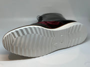 Multifarvet Støvle med brouge, lak og velour detaljer