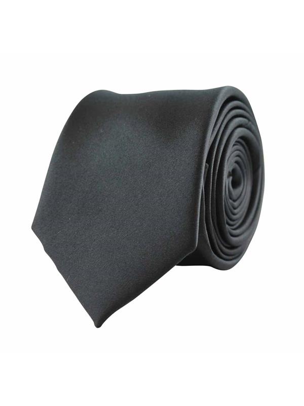 black solid satin tie