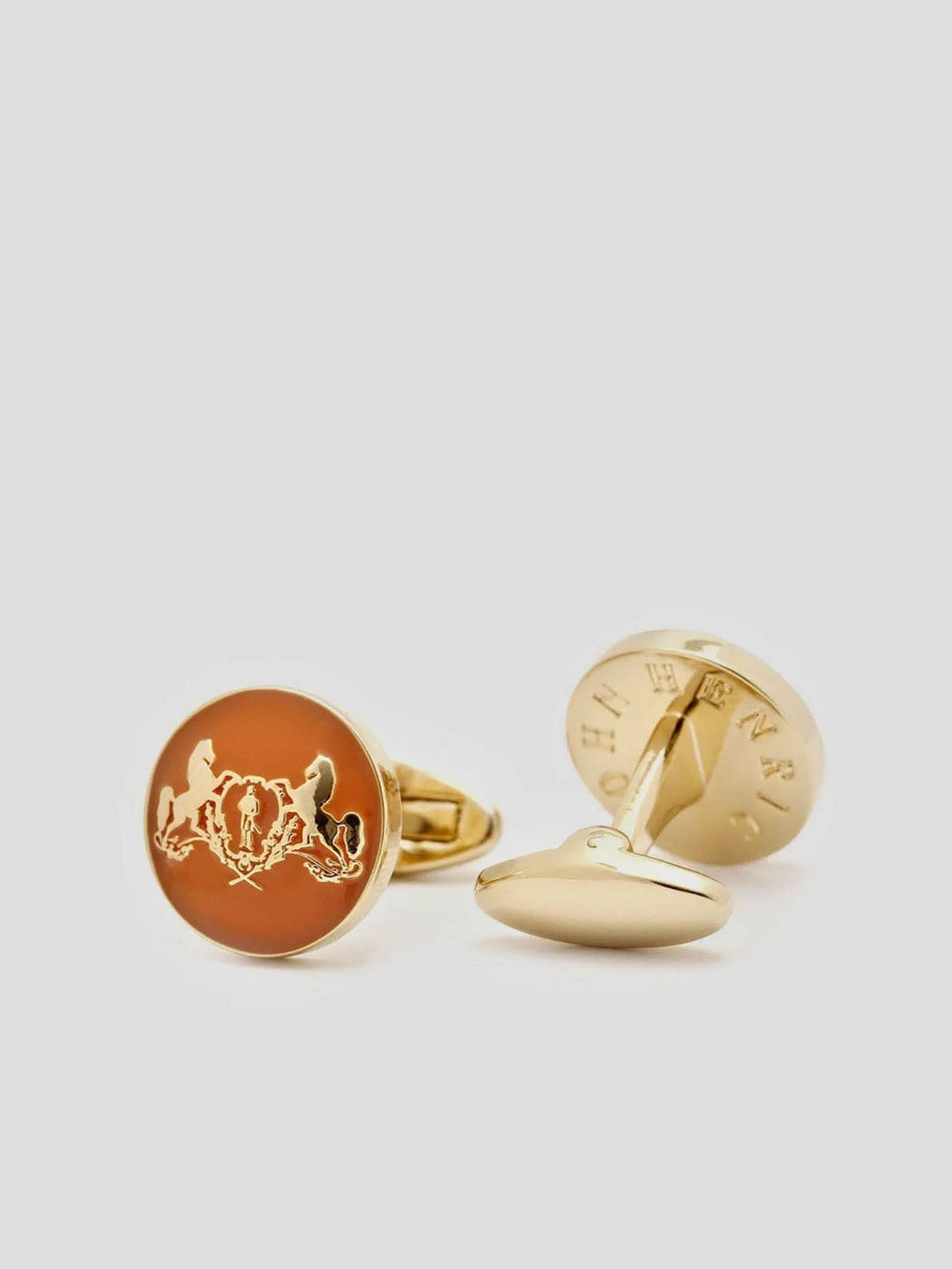 Manchetknapper "JH-LOGO" i farven orange og gylden