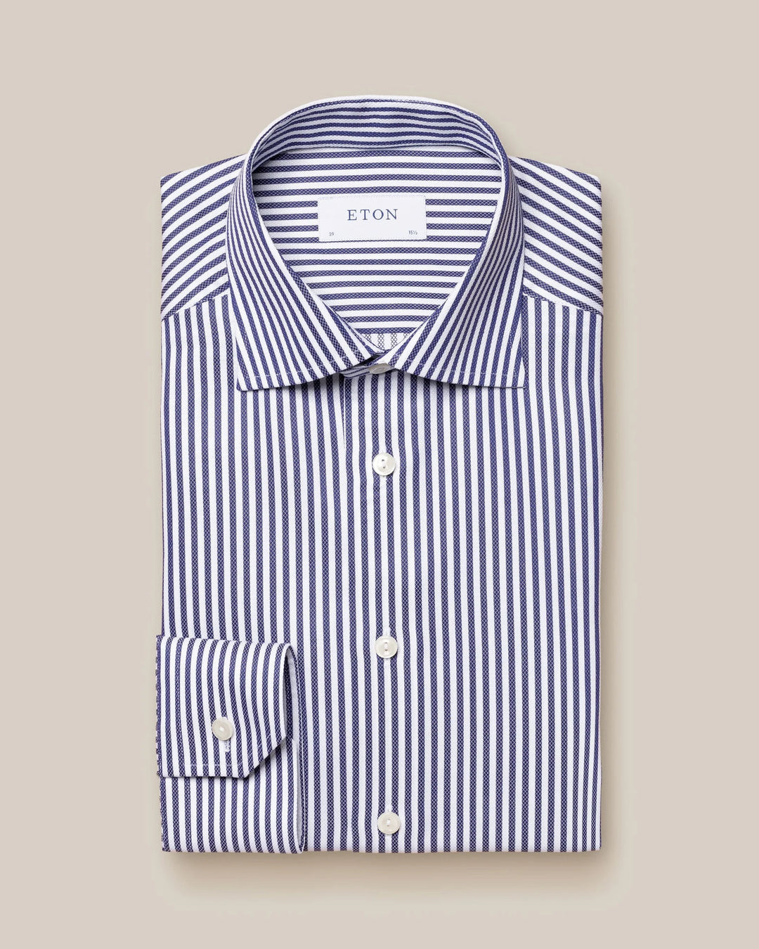 Bengalstribet Eton herreskjorte Navy og hvide striber