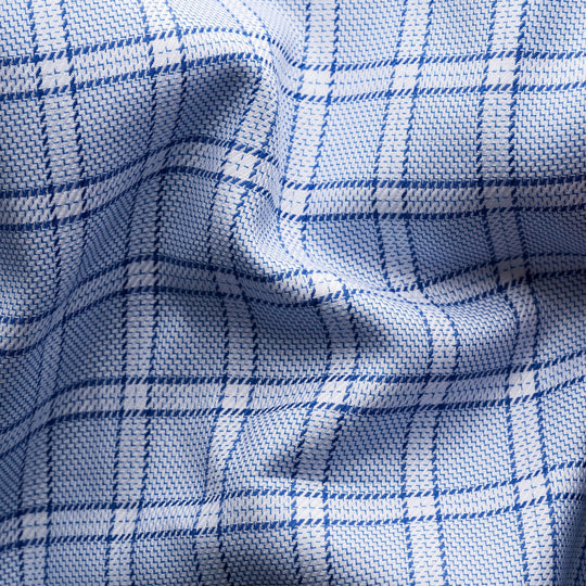 Lyseblå ternet Eton skjorte