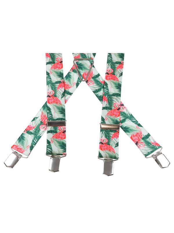 Seler 35mm Hvide med Flamingo og grønne blade