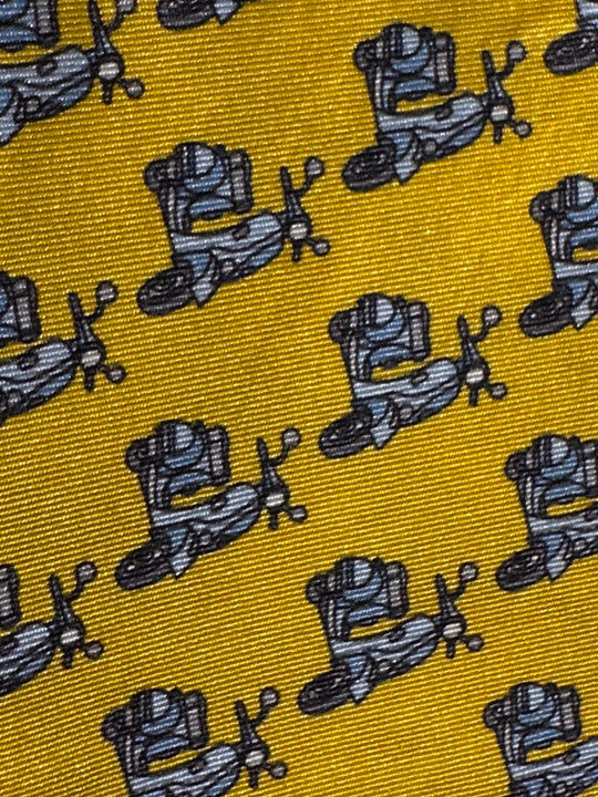 Gul med Lyseblå med Vespa Scooter