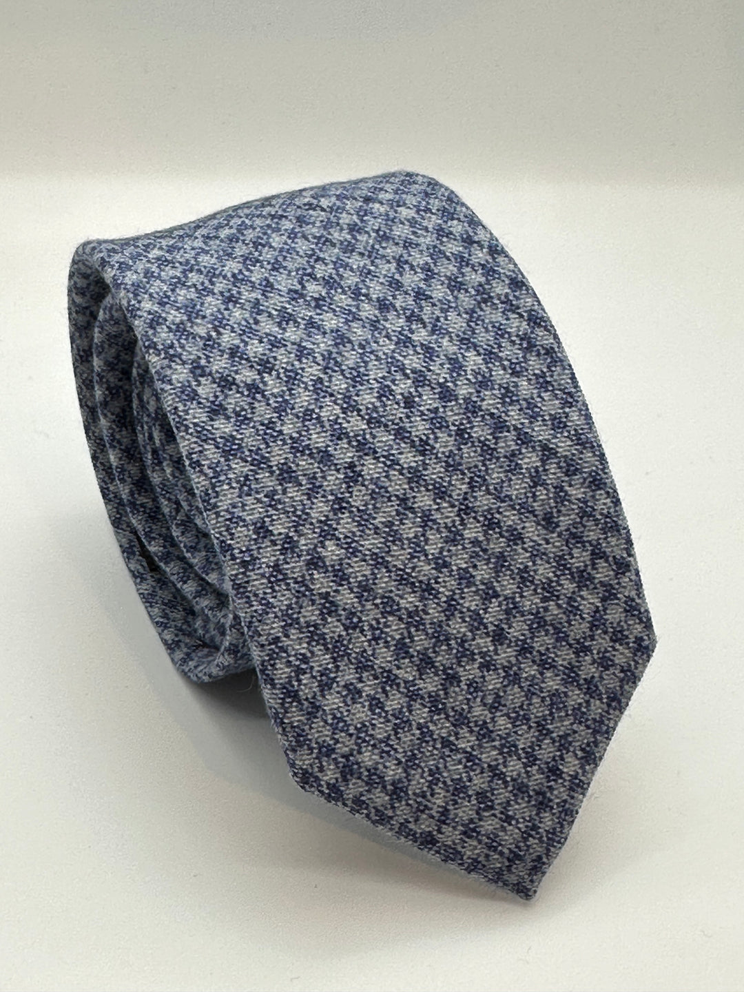 Slips i gråblå med houndstooth