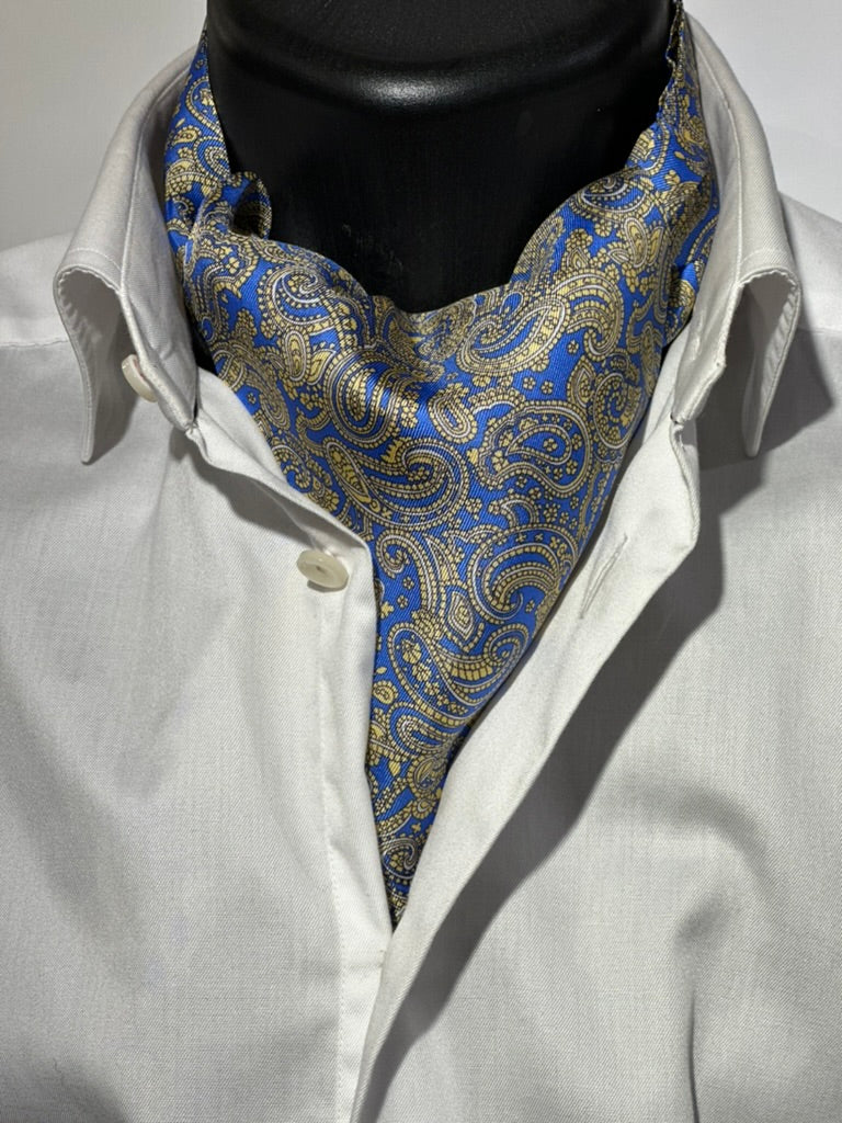 Ascot med Paisley i Gul og lyseblå