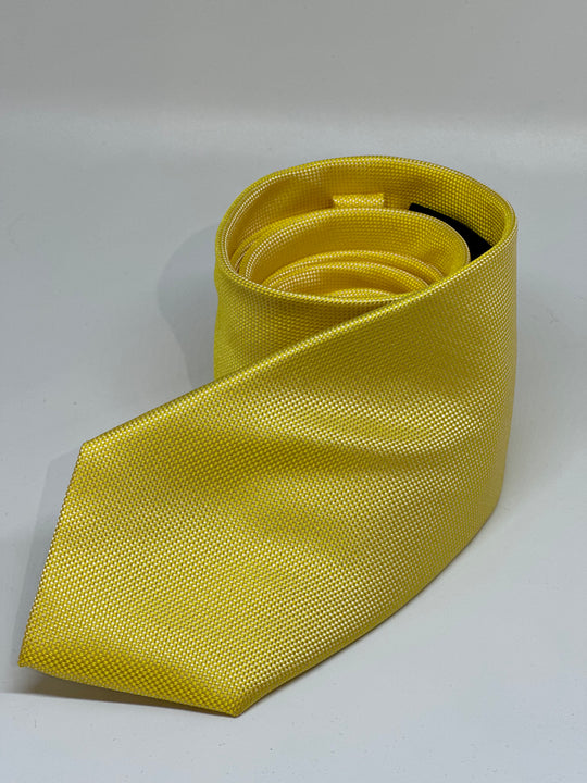 Slips Ensfarvet 100% silke gul