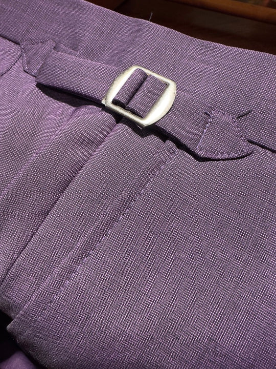 3-delt Jakkesæt i Lilla ensfarvet 84% Uld & 16% Mohair by David K.