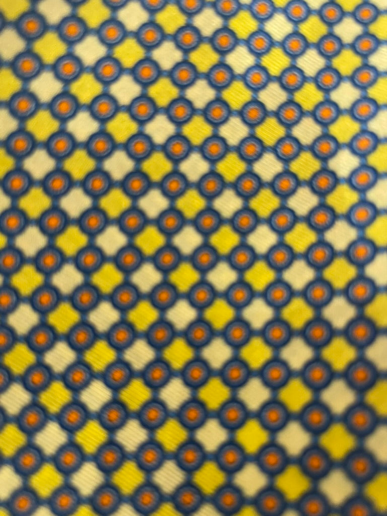 Lommeklud gul med orange pletter