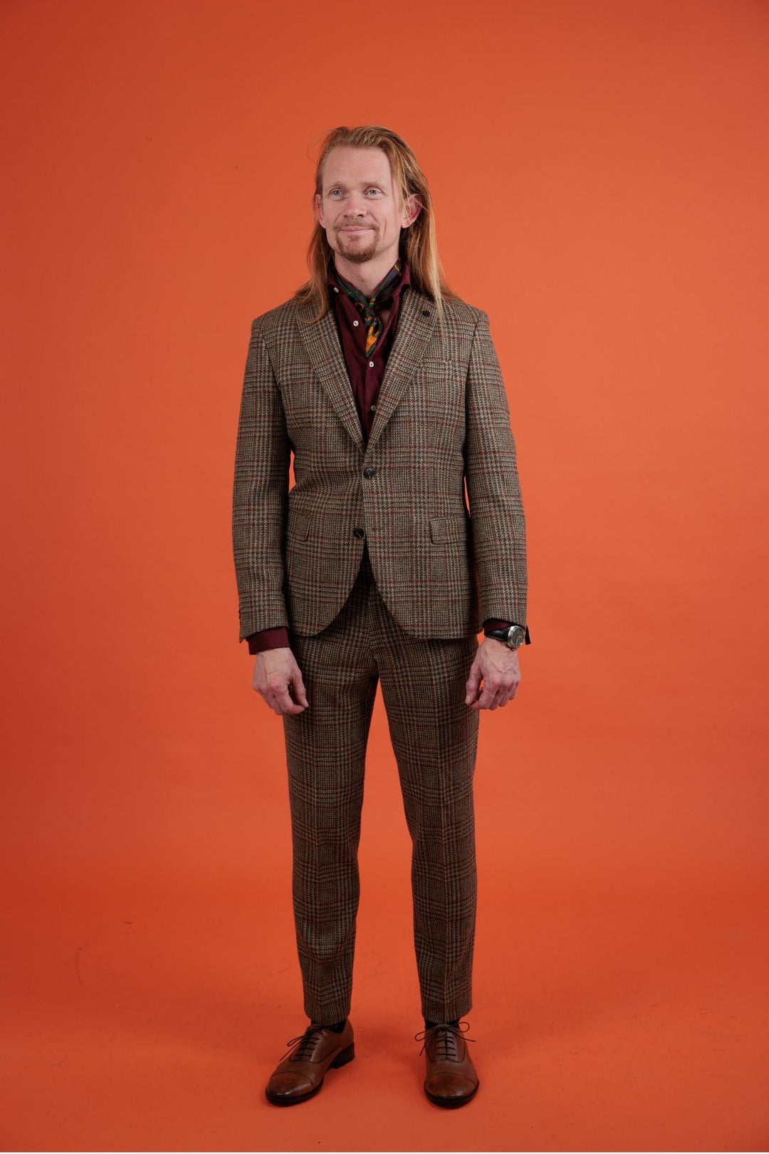 Ternet Jakkesæt i tweed lavet i 100% uld fra Lanficio di Pray