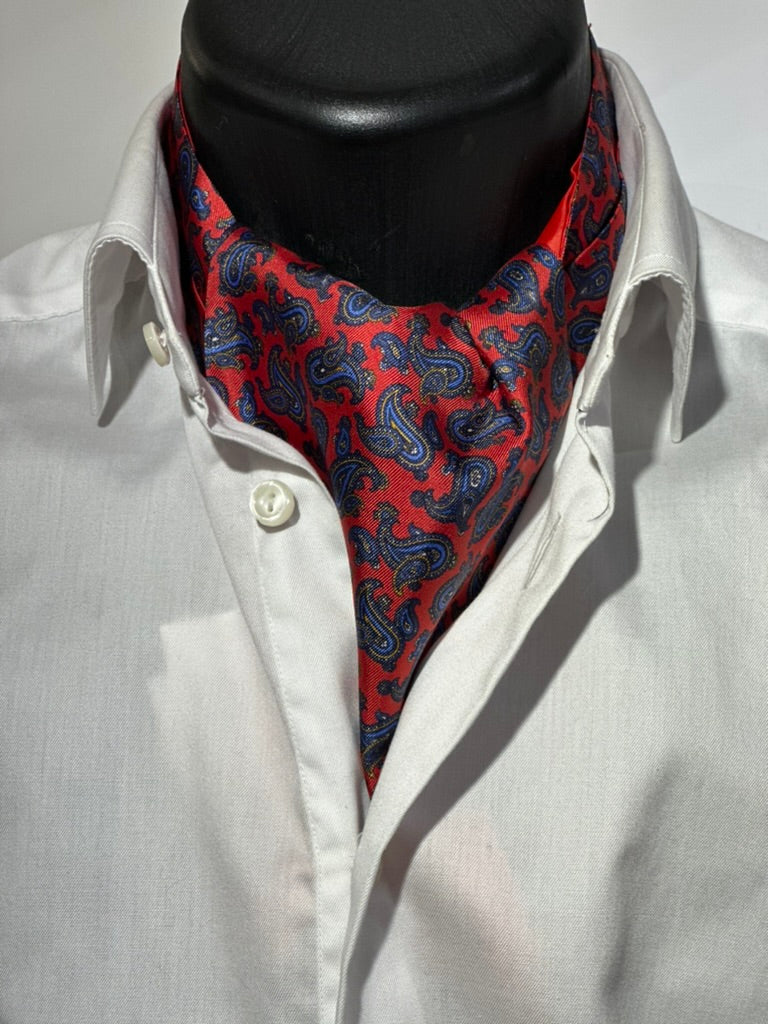 Ascot Rød med blå paisley