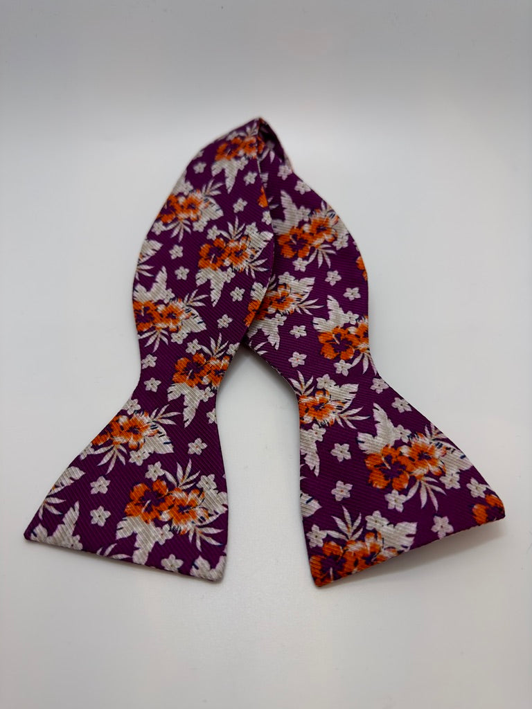 Butterfly Selvbinder Lilla orange hvid