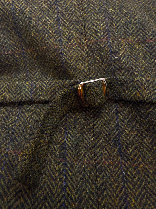 Front&Back Tweed Vest i Mørkegrøn med Navy og Orange Striber/Tern