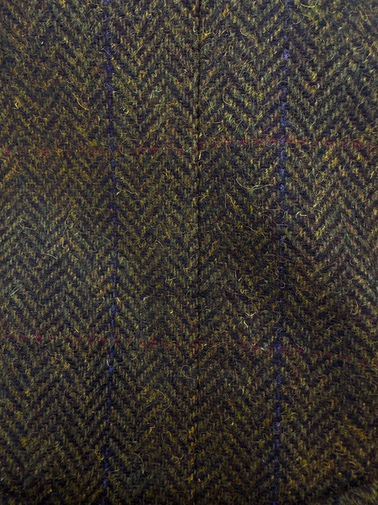 Front&Back Tweed Vest i Mørkegrøn med Navy og Orange Striber/Tern