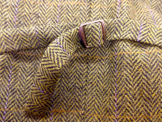 Front&Back Tweed Vest i Lysebrun og Lilla Striber/Tern