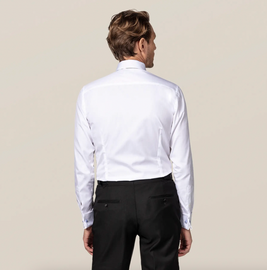 Hvid Smokingskjorte med Plisséring - Super Slim Fit