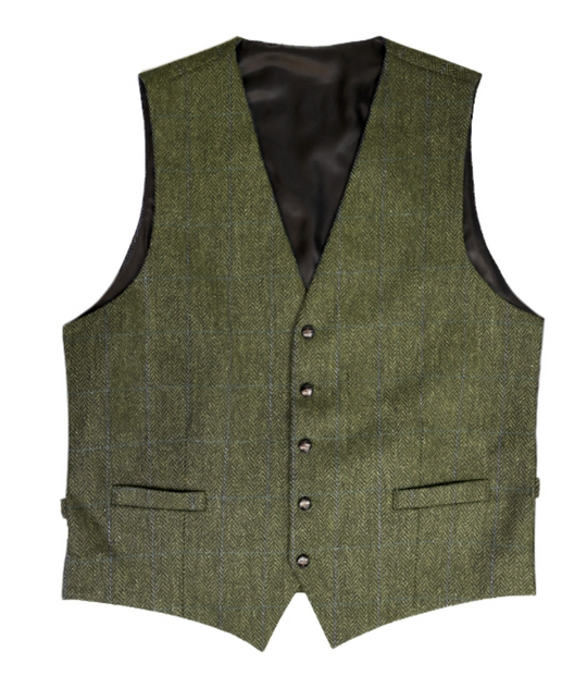 Front&Back Tweed Vest i Lysebrun og Lilla Striber/Tern