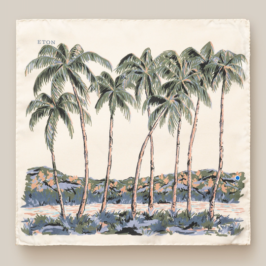 Palmtree pocketsquare 100% silke fra ETON