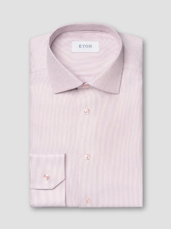 Herreskjorte fra ETON i Pink Semi Solid Signature Twill