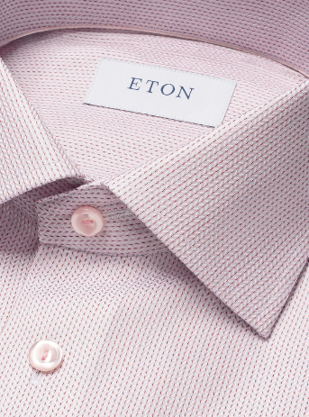 Herreskjorte fra ETON i Pink Semi Solid Signature Twill