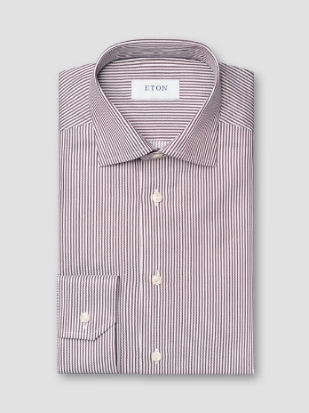 Eton Herreskjorte i Rød-stribet Signature Twill Shirt