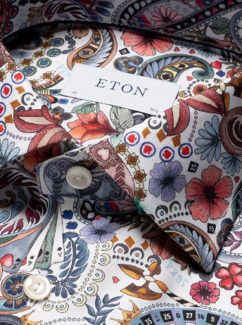 Herreskjorte fra ETON med Multi Paisley Mønster Signature Twill