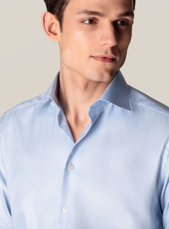 Lyseblå Eton skjorte i 2Ply kvalitet Slim Fit