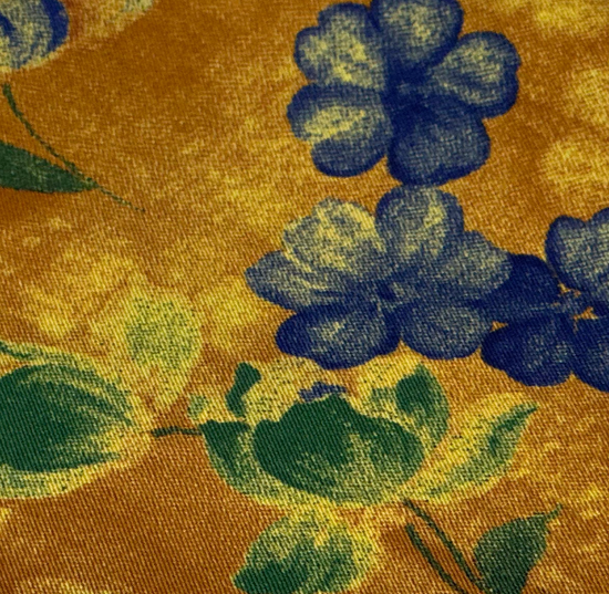 Orange/Blå blomstret Lommeklud