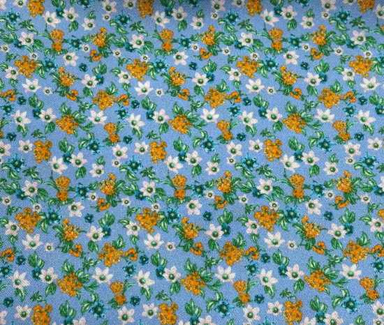 Lyseblå/Blomstret Lommeklud