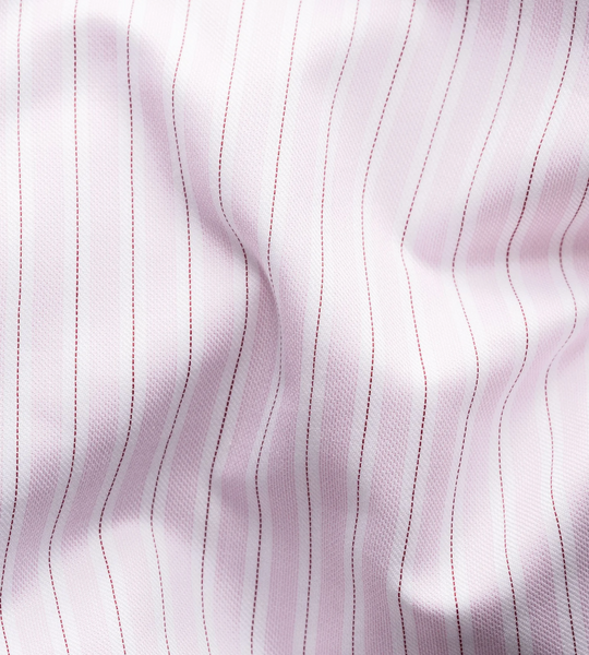 Eton "Fridayshirt" - Lyserød med hvide striber og hvid krave