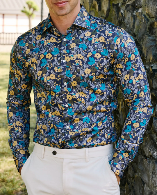 John Henric Skjorte bå med blomster