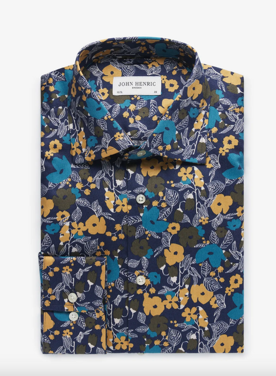 John Henric Skjorte bå med blomster