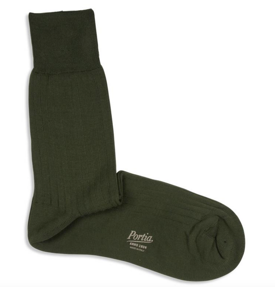 Grøn Ribbede Strømper 43-45