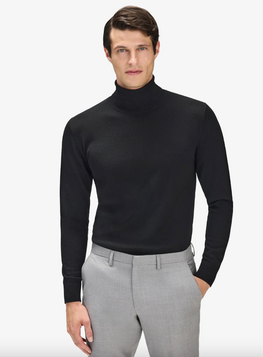 Sort Turtleneck i 100% Merinould