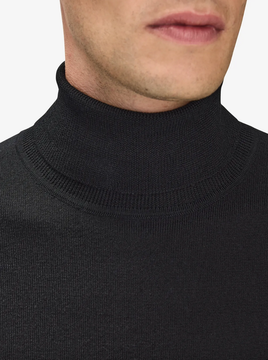 Sort Turtleneck i 100% Merinould