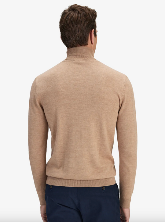 Beige rullekrave i 100% Merinould