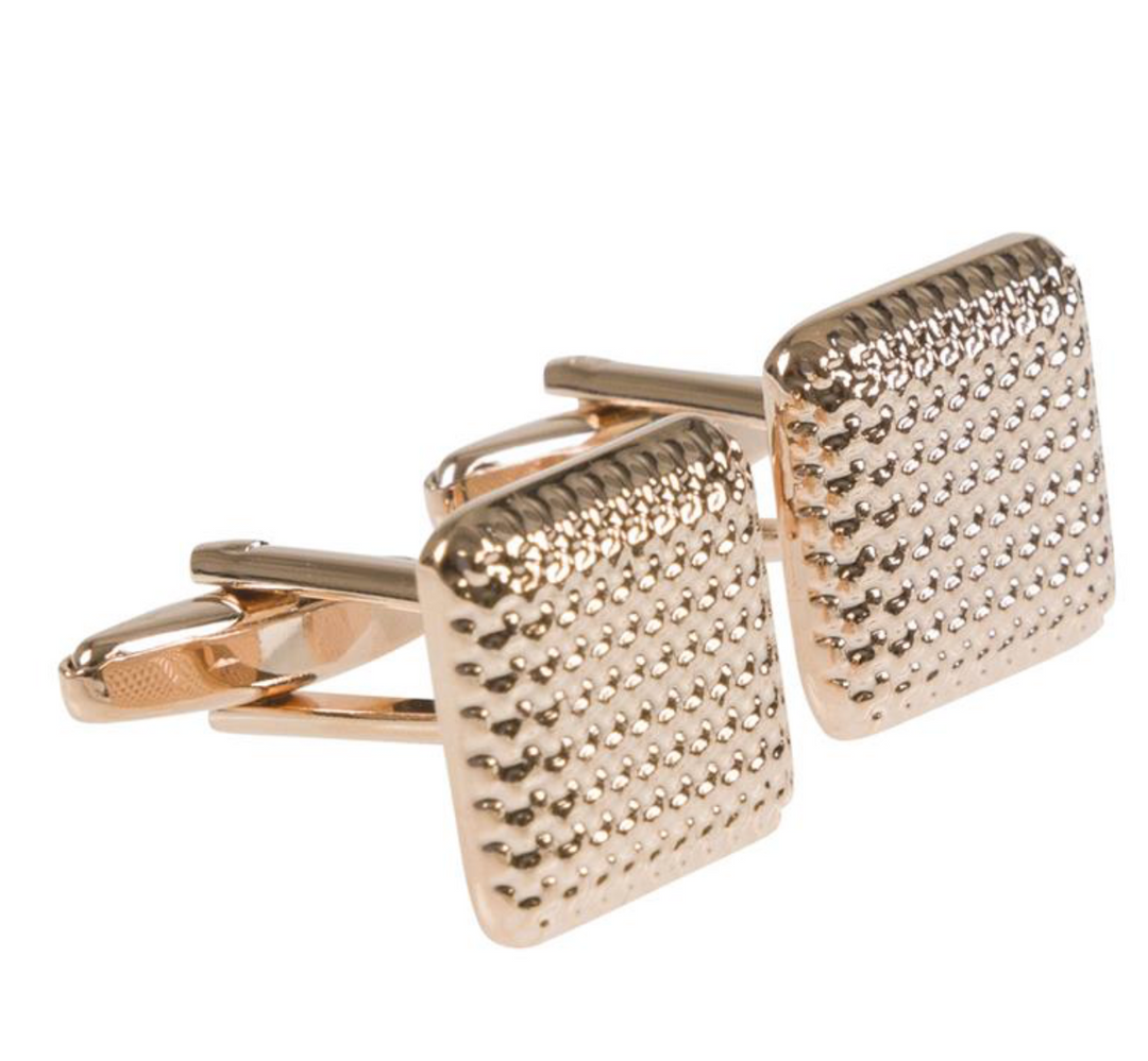Manchetknapper "FIRKANTET PRIKKET" i farven Rosegold
