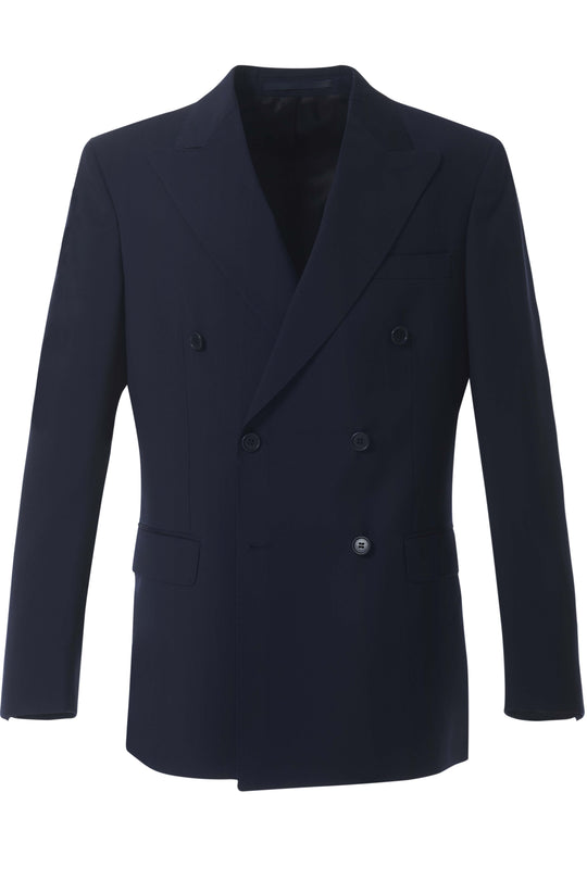 Dobbeltraddet jakkesæt YALE Blue slim fit i italiensk 100% uld fra Marzotto