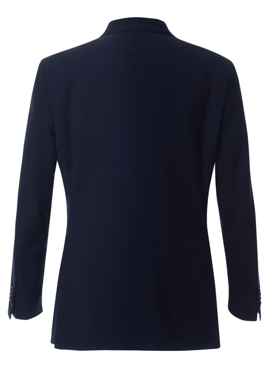 Dobbeltraddet jakkesæt YALE Blue slim fit i italiensk 100% uld fra Marzotto