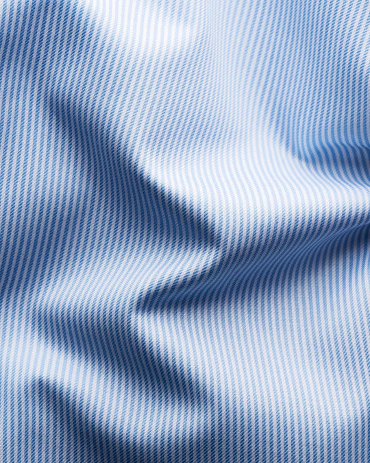 Lyseblå Stribet Eton herreskjorte