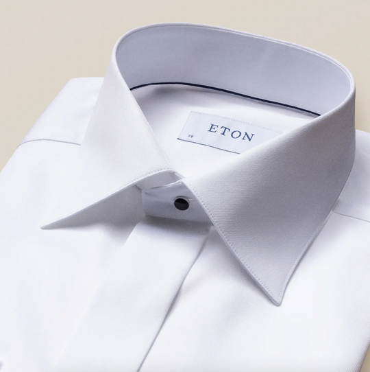 Eton Smokingskjorte i Twill med dobbeltmanchet og skjulte knapper Contemp. fit