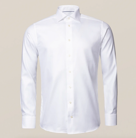 Hvid Eton skjorte i 2Ply kvalitet contemp Fit