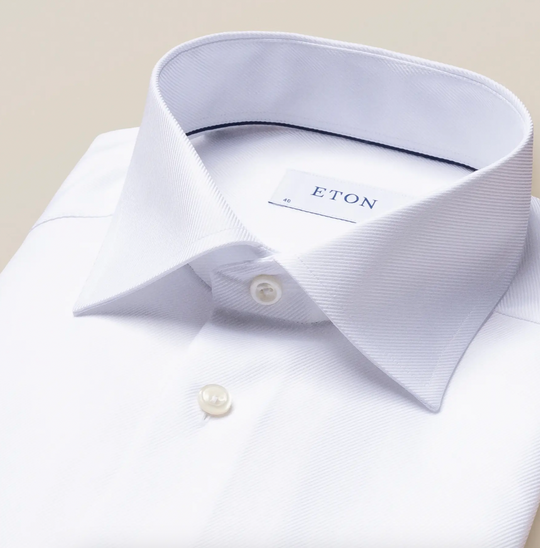 Hvid Eton skjorte i 2Ply kvalitet contemp Fit
