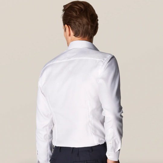 Hvid Eton skjorte i 2Ply kvalitet contemp Fit