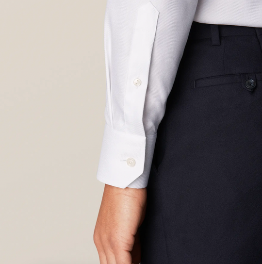 Hvid Eton skjorte i 2Ply kvalitet contemp Fit