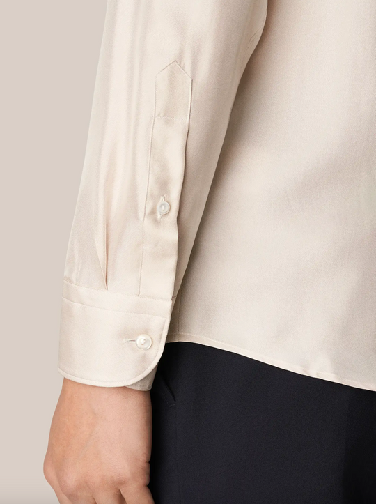 Beige 100% Silkeskjorte i luksus kvalitet fra Eton