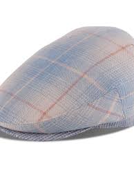 Hat - Sixpence / Flatcap JORDAN Hør - Blå Checker