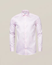 Pink Eton twill herreskjorte i slim fit