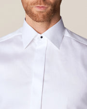 Dobby Smoking Skjorte med dobbeltmanchet og skjulte knapper - Slim Fit