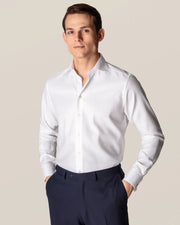 Hvid Eton herreskjorte 2PLY kvalitet med dobbeltmanchet