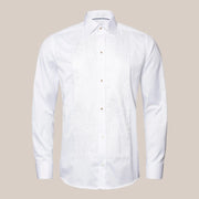 Hvid Eton Smokingskjorte med Skindende plisséringer på front